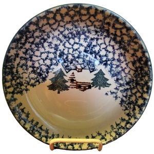 HP 😀 Vtg Veg Casserole Serving Bowl Dish "Cabin Snow"